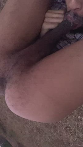 balls big dick deepthroat exhibitionist outdoor public clip