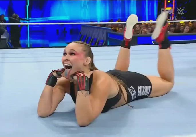 ronda rousey tongue fetish wrestling clip