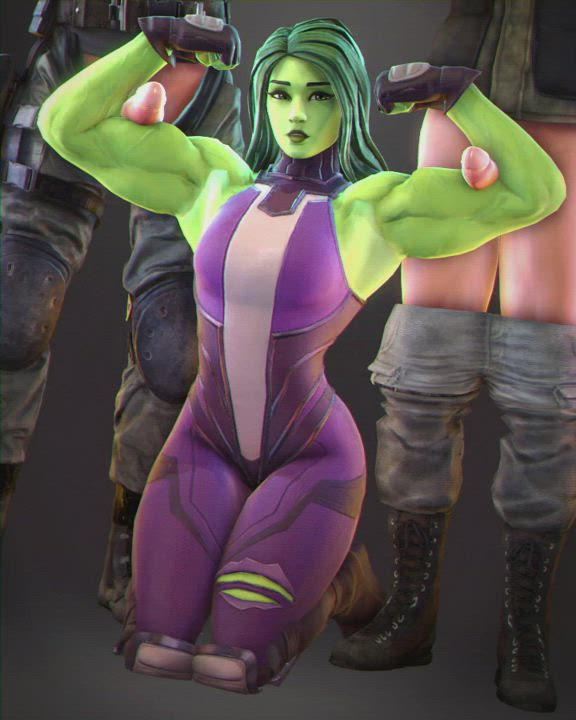 3D Comics Muscular Girl clip