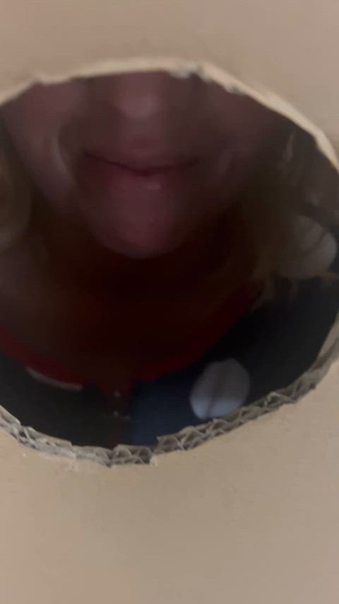Having a little fun in our homemade gloryhole