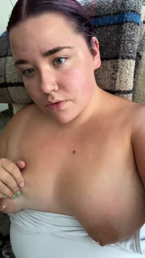 angel big tits nipple piercing white girl clip