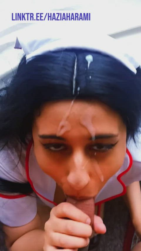 big dick blowjob brunette cum facial latina nsfw nurse petite teen clip