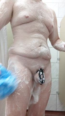 Showering in the gym... no curtain needed π