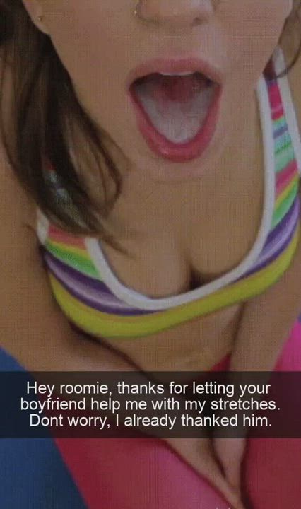 Caption Cheating Cum In Mouth Yoga clip