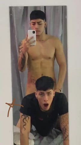 anal bareback gay standing doggy clip