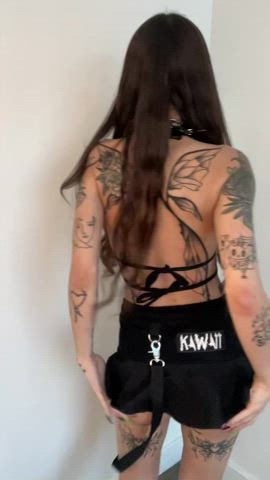 brunette dancing petite tattoo clip