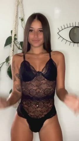 Brazilian Brunette Lingerie Tanned Teen clip