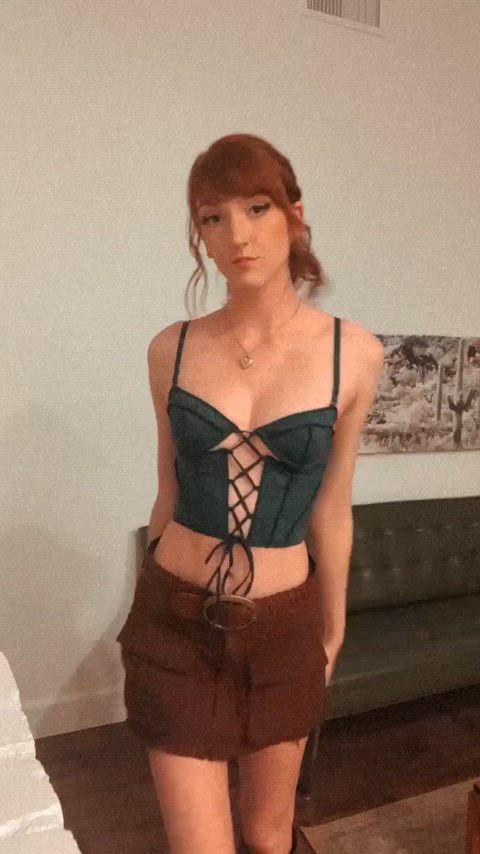 babe cute nsfw natural tits perky redhead tease tits just-boobs clip