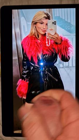 blonde boobs cum cumshot latex leather natural tits tribute clip