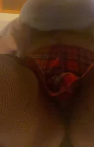 big tits boobs fishnet skirt thighs upskirt clip