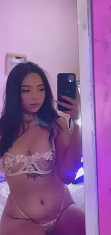 camgirl latina lingerie natural tits pussy skinny small tits tattoo tits clip