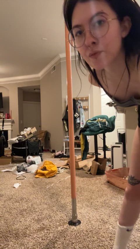 goth pole dance skinny clip