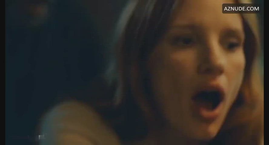 anal ass couch sex doggystyle jessica chastain milf moaning redhead softcore clip