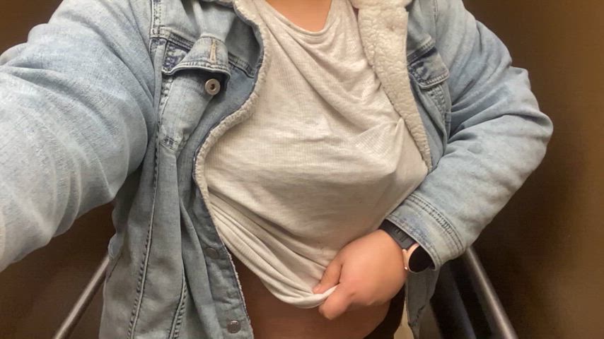 bathroom big tits public saggy tits tits titty drop clip