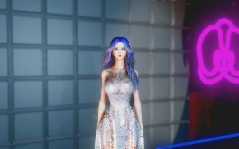 dancing girls long hair clip