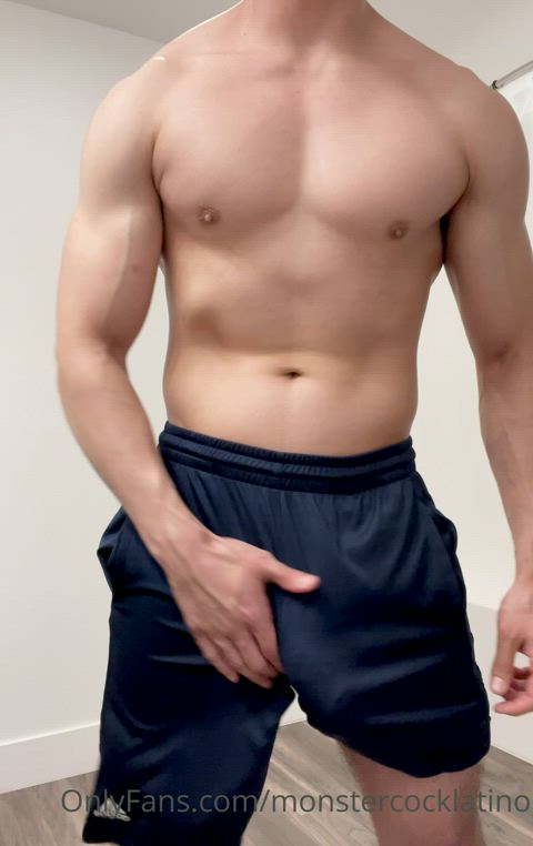 abs big dick bulge muscles thick cock clip