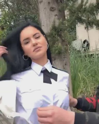 Brunette Police Russian clip