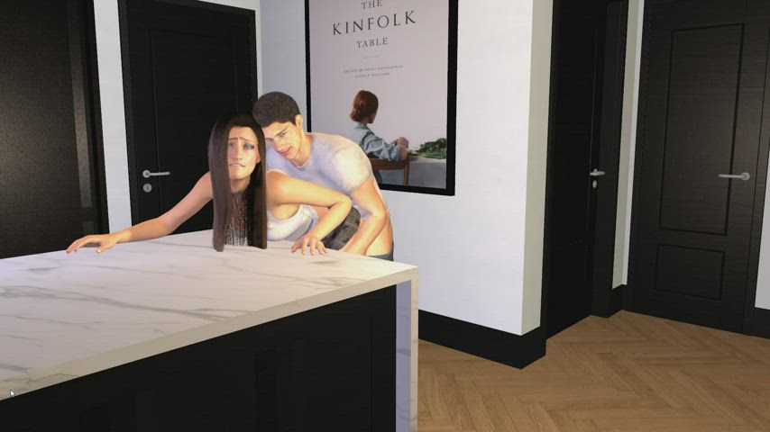 3d cheating sex standing doggy clip