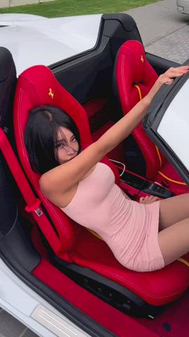 asian car cute korean model clip