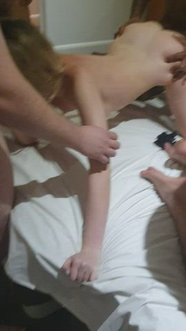 Amateur BBC Blonde Gangbang Interracial clip