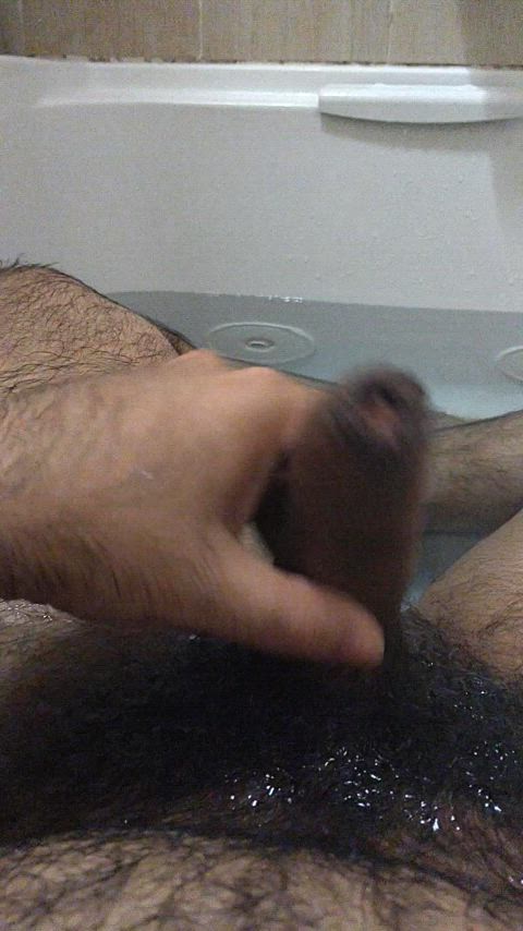 bathtub hairy male masturbation clip