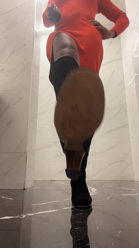 ballbusting boots ebony goddess clip