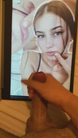 brunette cum cumshot tribute clip