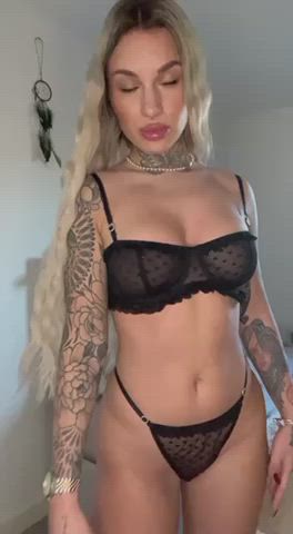 blonde lingerie stripper tease uk clip