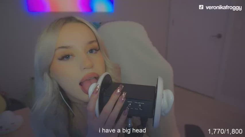 asmr blonde tongue fetish clip