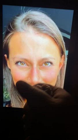 blonde blue eyes cum cumshot cute facial homemade small tits smile tribute clip