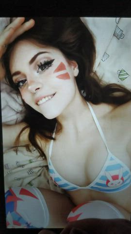 brunette celebrity cum cumshot facial onlyfans tiktok tribute clip