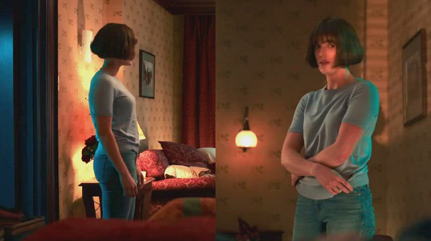 Bra Brunette Elizabeth Henstridge Jeans Panties Short Hair Stripping clip
