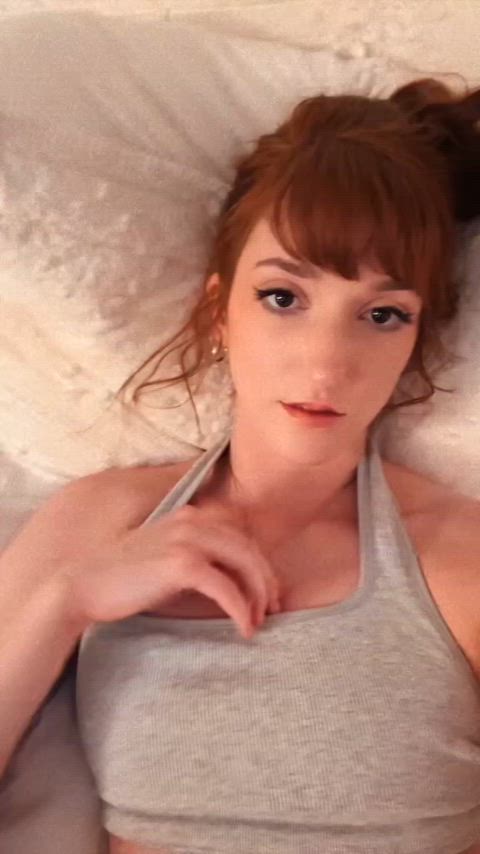 boobs brown eyes cute flashing innocent petite redhead tits just-boobs clip