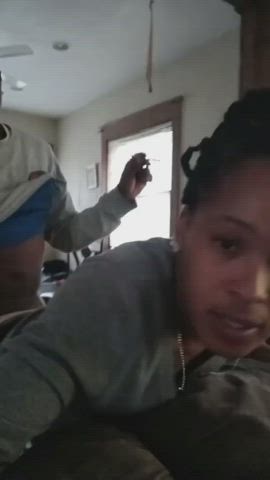 couch sex doggystyle ebony ebony couple moaning smoking clip
