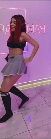 Dancing Redhead Upskirt clip