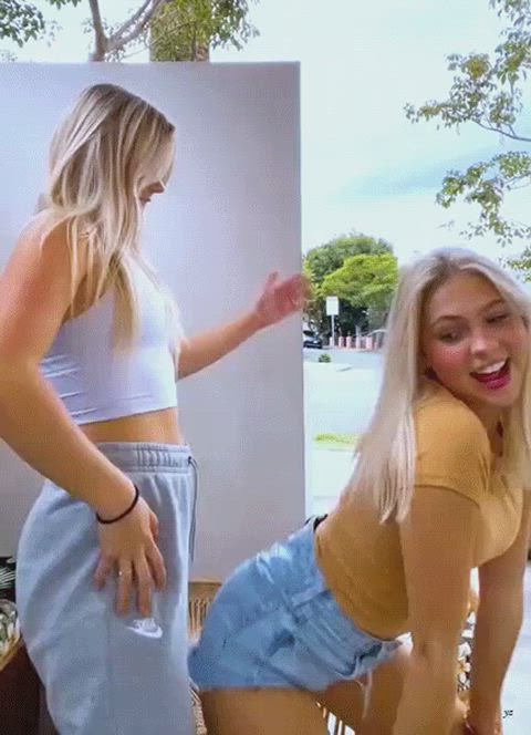ass blonde friends grinding tiktok clip