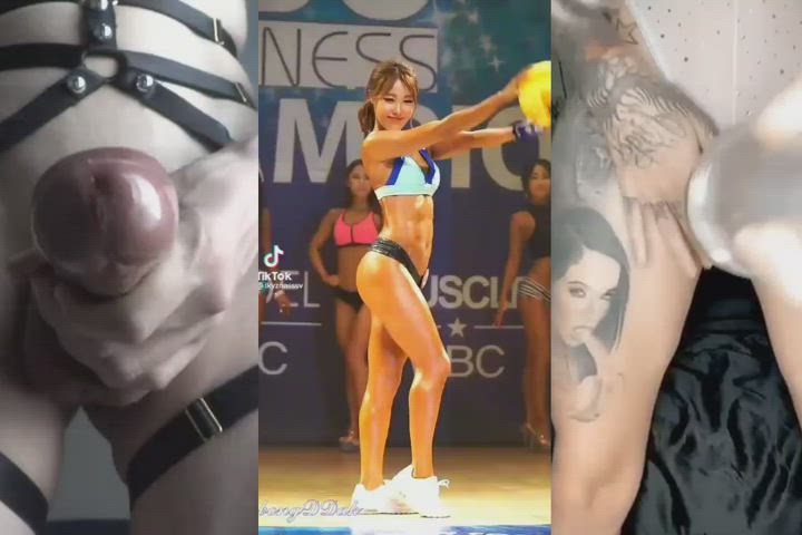 asian babe cock worship cum cumshot japanese oiled trans twerking clip