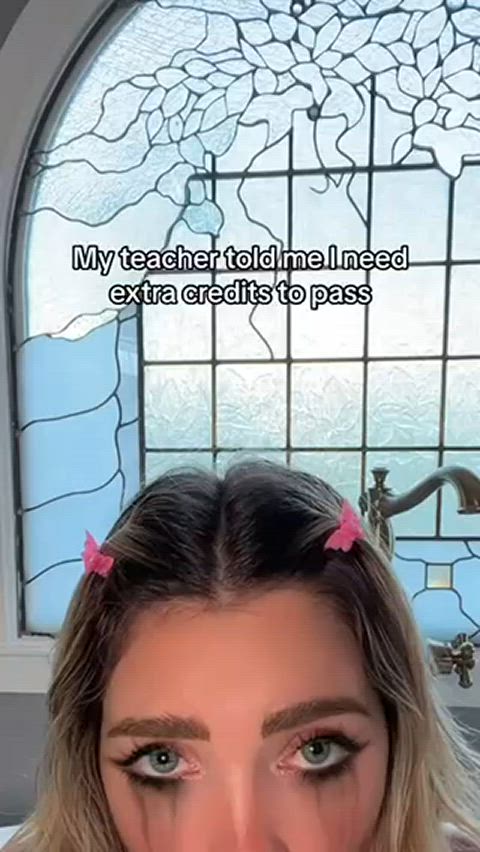 blonde blowjob college pov teacher teen tiktok clip
