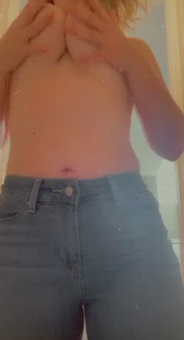 bouncing tits jeans tits dykes clip