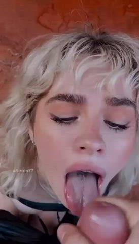 blonde cam camgirl college cum cum in mouth cum on tits cum swallow cumshot clip