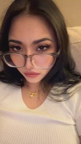 asian big nipples big tits boobs bra glasses clip