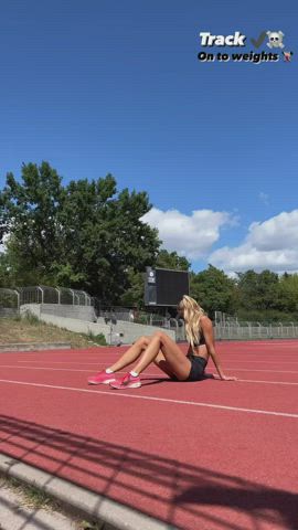 blonde legs workout clip