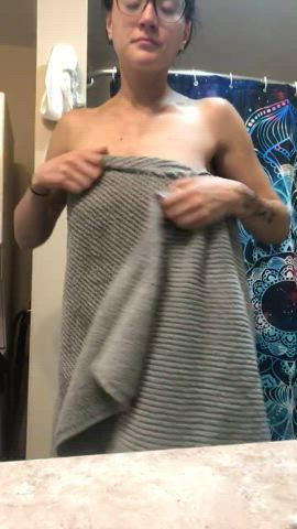 ass booty brunette onlyfans tits towel clip