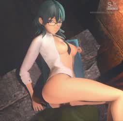 3D Glasses Hentai POV Topless clip