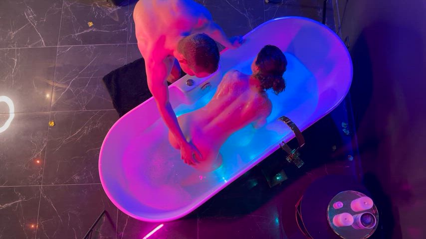 Ass spanked in the bathtub