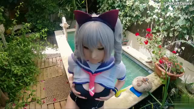 Cosplay young girl fucked outdoor