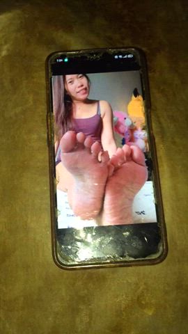 cum on feet cumshot feet fetish jerk off clip