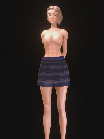 animation big tits skirt teen teens clip