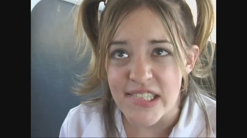 cute pigtails role play schoolgirl teens clip