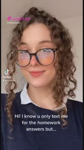 big tits busty curly hair glasses nerd tiktok titty drop tik-tok clip